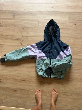 DOPE Colorblock Ski Jacket in Sage, Lilac & Black